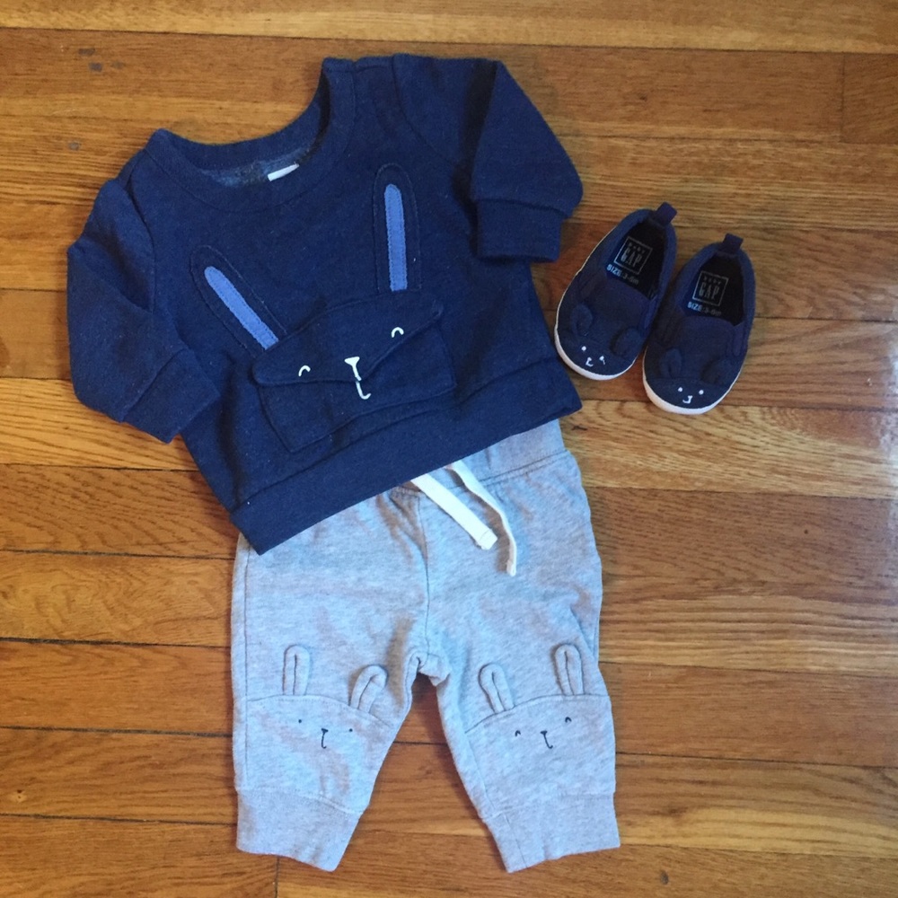 3-6M GAP Bunny Outfit and Shoes